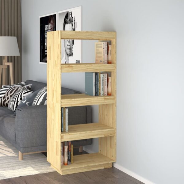 HomeDiscount-Book Cabinet/Room Divider 60x35x135 cm Solid Pinewood