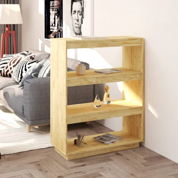 HomeDiscount-Book Cabinet/Room Divider 80x35x103 cm Solid Pinewood