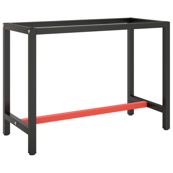 HomeDiscount-Work Bench Frame Matte Black and Matte Red 110x50x79 cm Metal