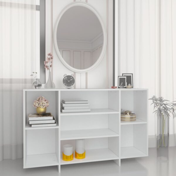 HomeDiscount-Sideboard White 120x30x75 cm Engineered Wood