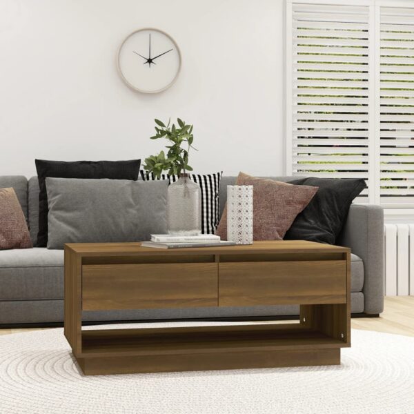 HomeDiscount-Coffee Table Brown Oak 102.5x55x44 cm Engineered Wood