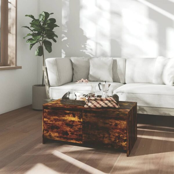 HomeDiscount-Coffee Table Smoked Oak 90x50x41.5 cm Engineered Wood