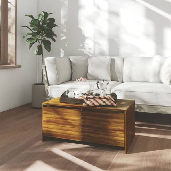 HomeDiscount-Coffee Table Brown Oak 90x50x41.5 cm Engineered Wood