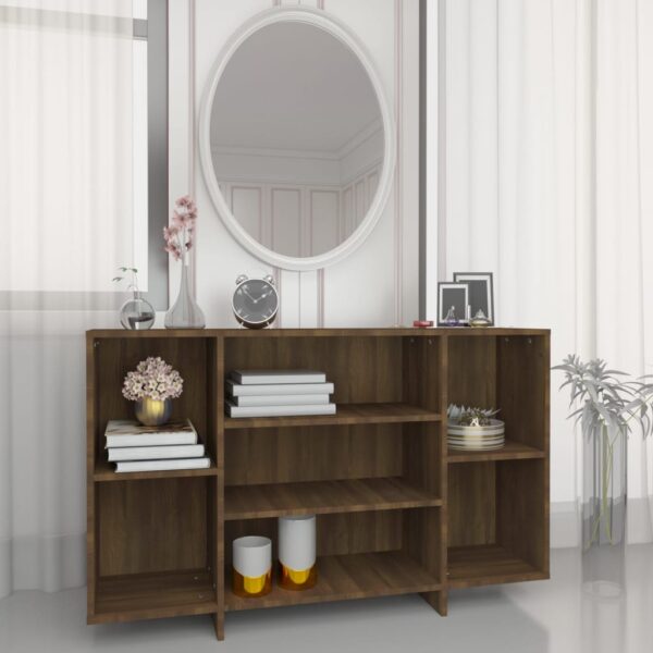 HomeDiscount-Sideboard Brown Oak 120x30x75 cm Engineered Wood