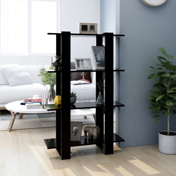 HomeDiscount-Book Cabinet/Room Divider Black 80x30x123.5 cm