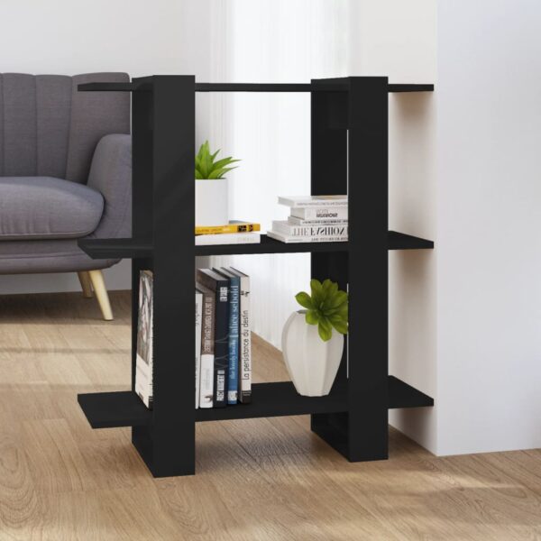 HomeDiscount-Book Cabinet/Room Divider Black 80x30x87 cm