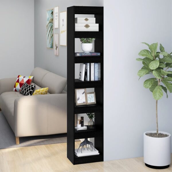 HomeDiscount-Book Cabinet/Room Divider Black 40x30x198 cm