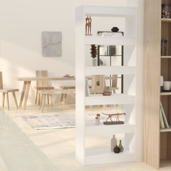 HomeDiscount-Book Cabinet/Room Divider White 60x30x166 cm Engineered Wood