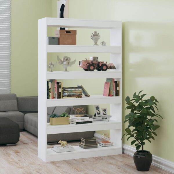 HomeDiscount-Book Cabinet/Room Divider High Gloss White 100x30x166 cm