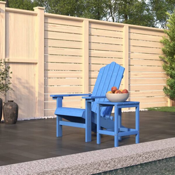 HomeDiscount-Garden Adirondack Chair with Table HDPE Aqua Blue