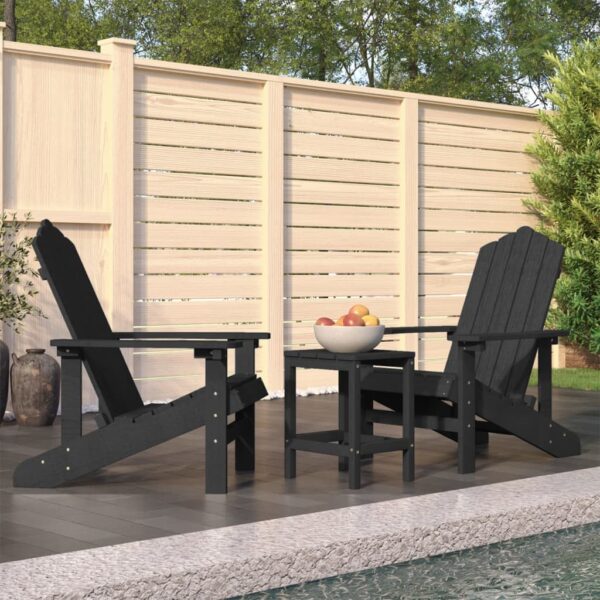 HomeDiscount-Garden Adirondack Chairs with Table HDPE Anthracite