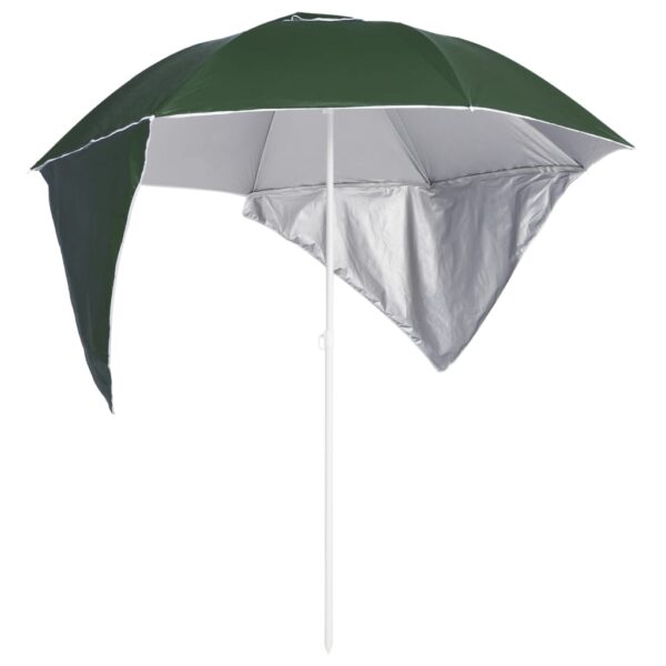 HomeDiscount-Beach Parasol with Side Walls Green 215 cm