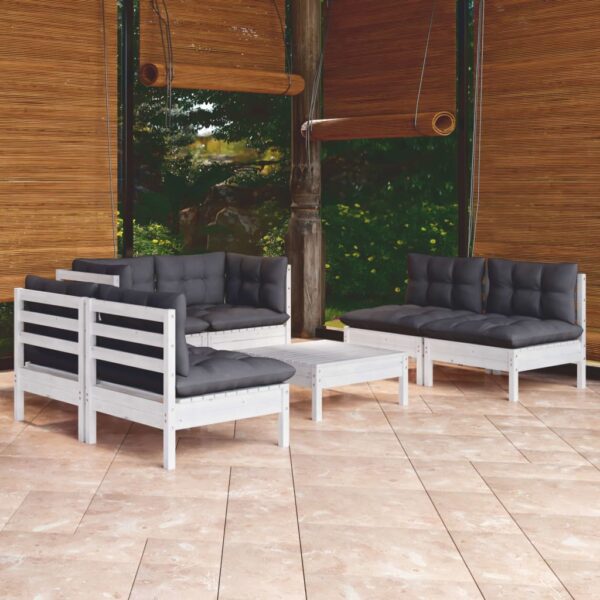 HomeDiscount-7 Piece Garden Lounge Set with Cushions Solid Pinewood