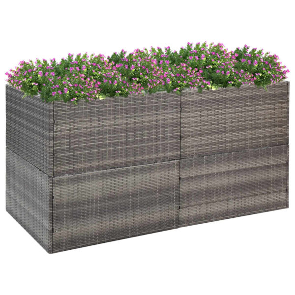 HomeDiscount-Garden Planter Grey 157x80x80 cm Poly Rattan