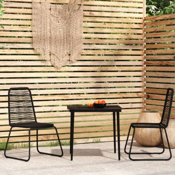 HomeDiscount-3 Piece Garden Dining Set Black