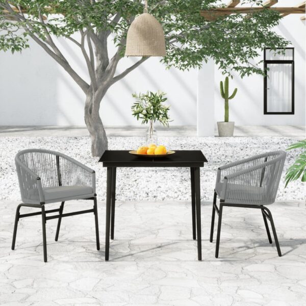 HomeDiscount-3 Piece Garden Dining Set Anthracite