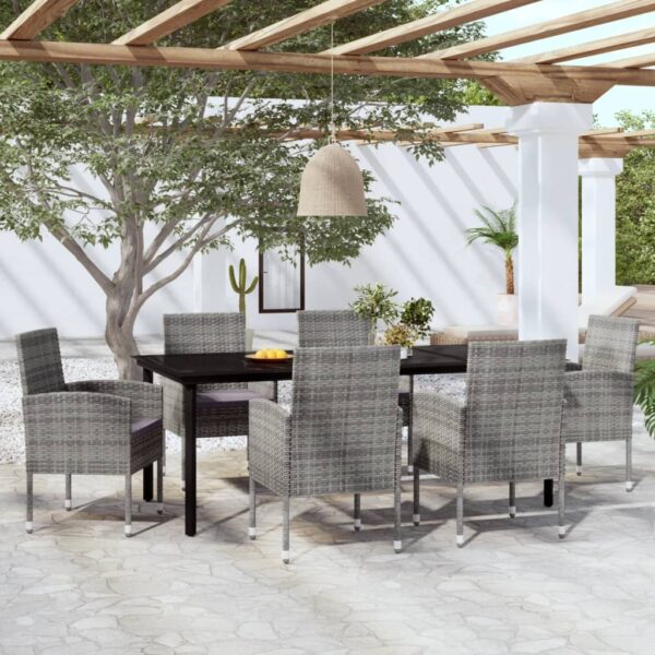 HomeDiscount-7 Piece Garden Dining Set Anthracite