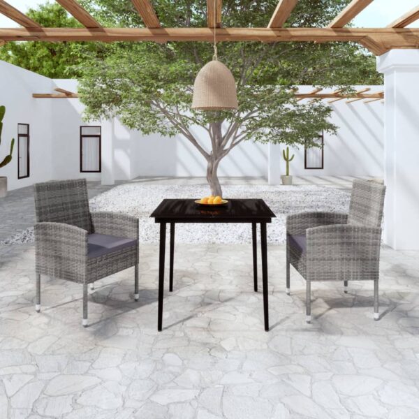 HomeDiscount-3 Piece Garden Dining Set Anthracite