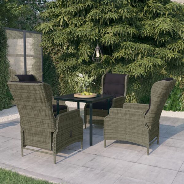 HomeDiscount-5 Piece Garden Dining Set Brown