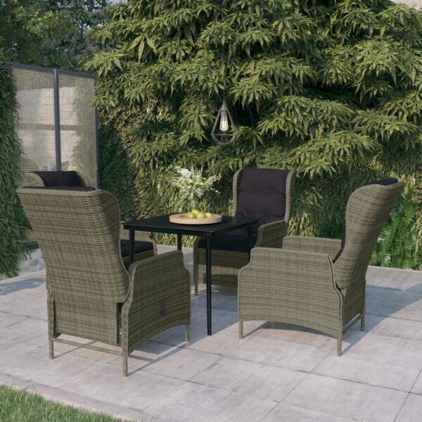 HomeDiscount-5 Piece Garden Dining Set Brown