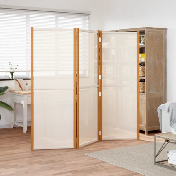 HomeDiscount-3-Panel Room Divider Cream White 210x180 cm