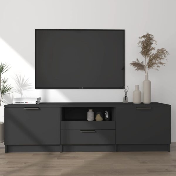 HomeDiscount-TV Cabinet Black 140x35x40 cm Engineered Wood