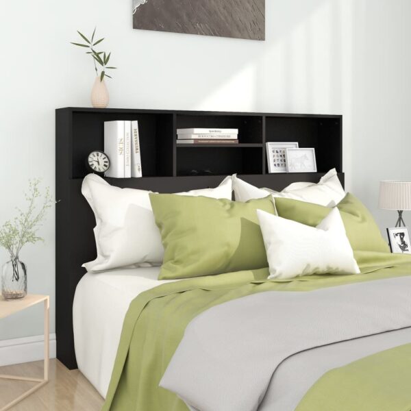 HomeDiscount-Headboard Cabinet Black 140 cm