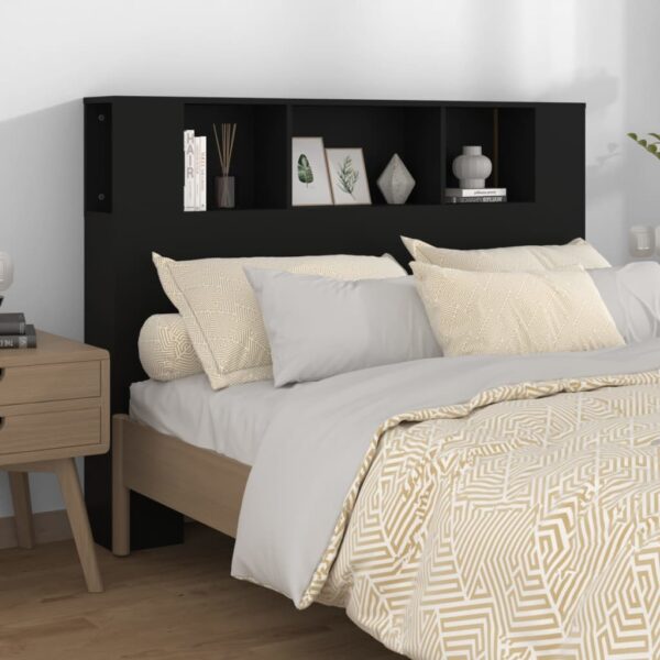 HomeDiscount-Headboard Cabinet Black 140 cm