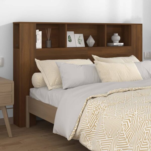 HomeDiscount-Headboard Cabinet Brown Oak 160 cm