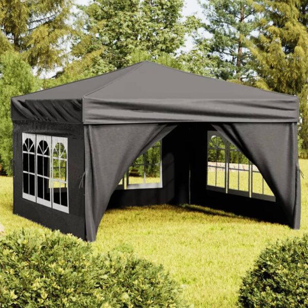 HomeDiscount-Folding Party Tent with Sidewalls Anthracite 3x3 m