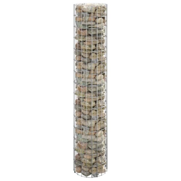 HomeDiscount-Circular Gabion Pole Galvanised Steel Ø30x150 cm