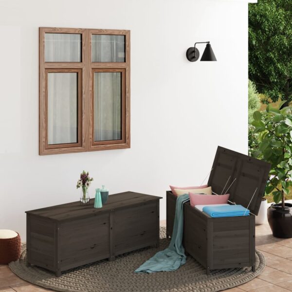 HomeDiscount-Outdoor Cushion Box Anthracite 150x50x56 cm Solid Wood Fir