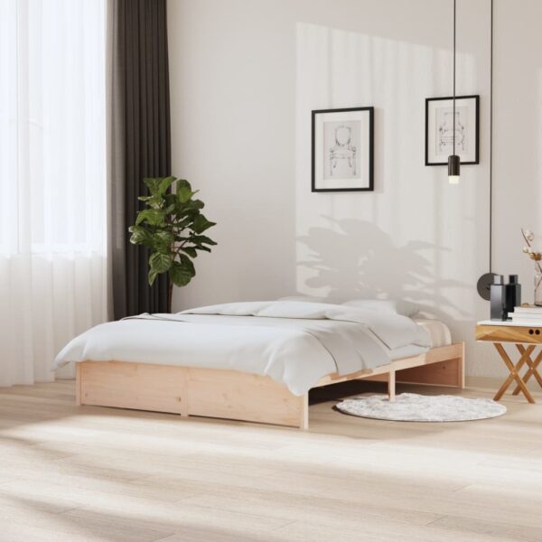 HomeDiscount-Bed Frame without Mattress Solid Wood 150x200 cm