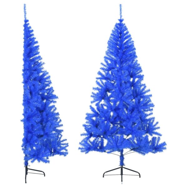 HomeDiscount-Artificial Half Christmas Tree with Stand Blue 240 cm PVC