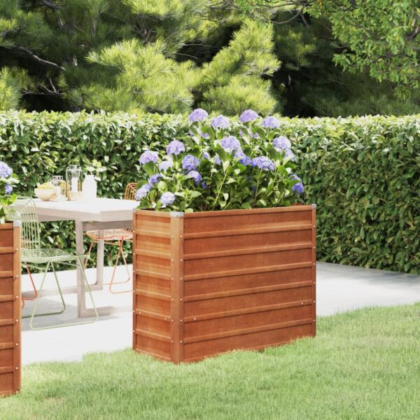 HomeDiscount-Garden Raised Bed Rusty 100x40x77 cm Corten Steel