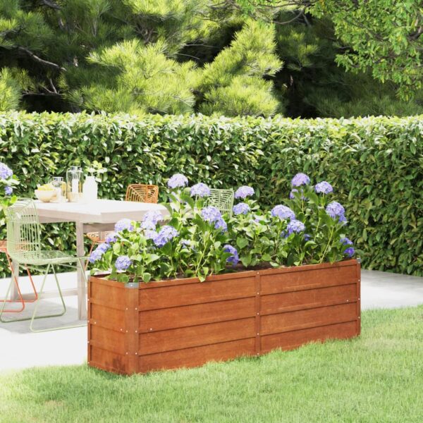 HomeDiscount-Garden Raised Bed Rusty 160x40x45 cm Corten Steel