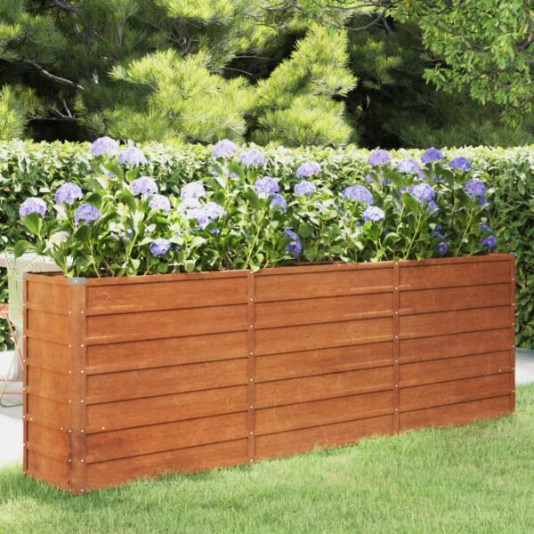 HomeDiscount-Garden Raised Bed Rusty 240x40x77 cm Corten Steel