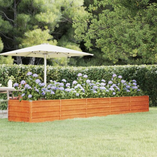 HomeDiscount-Garden Raised Bed Rusty 400x80x45 cm Corten Steel