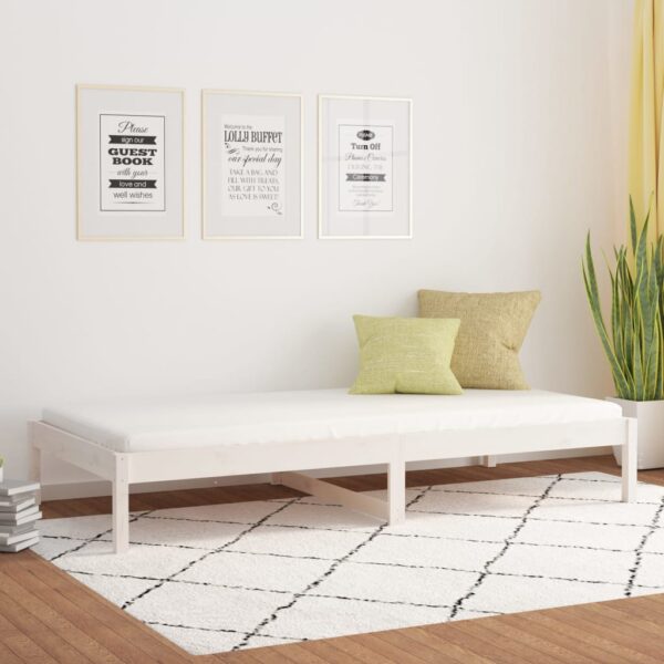 HomeDiscount-Day Bed without Mattress White 90x190 cm Solid Wood Pine