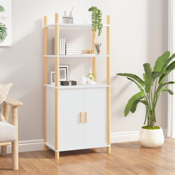 HomeDiscount-Highboard White 60x40x141 cm Engineered Wood