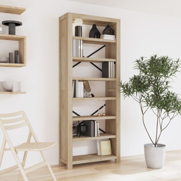 HomeDiscount-7-Tier Bookcase 80x30x200 cm Solid Wood Acacia