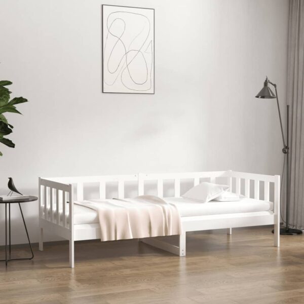 HomeDiscount-Day Bed without Mattress White 90x190 cm Solid Wood Pine