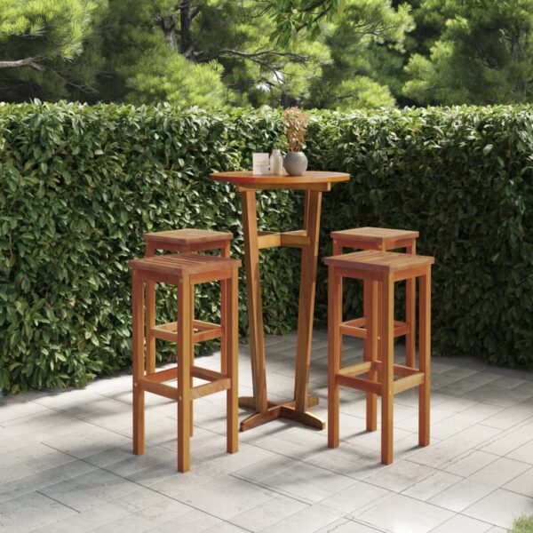 HomeDiscount-Bar Stools 4 pcs Solid Wood Acacia