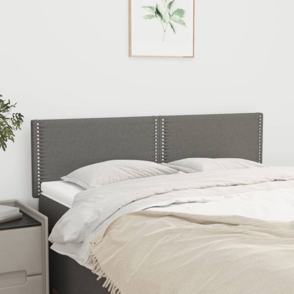 HomeDiscount-Headboards 2 pcs Dark Grey 72 cm Fabric