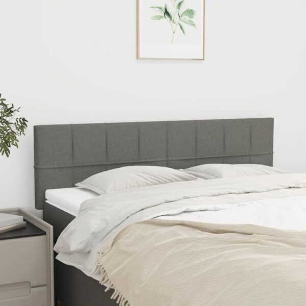 HomeDiscount-Headboards 2 pcs Dark Grey 72 cm Fabric