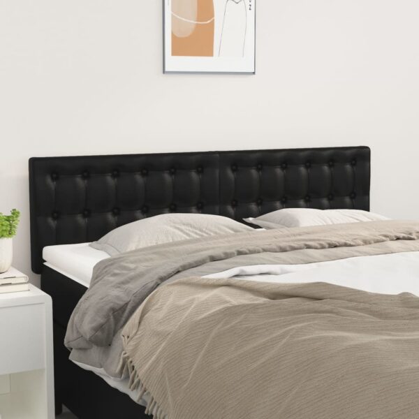 HomeDiscount-Headboards 2 pcs Black 72 cm Faux Leather