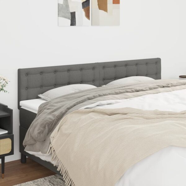 HomeDiscount-Headboards 2 pcs Dark Grey 80 cm Fabric