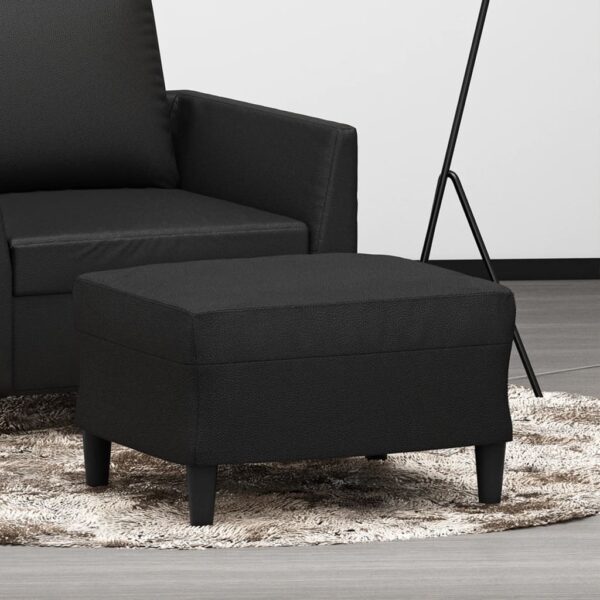 HomeDiscount-Footstool Black 60x50x41 cm Faux Leather