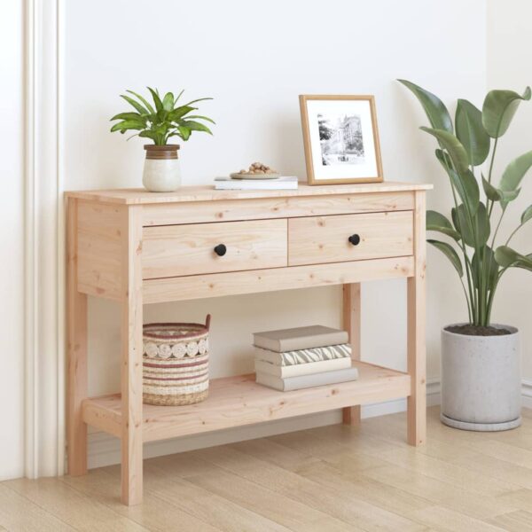 HomeDiscount-Console Table 100x35x75 cm Solid Wood Pine