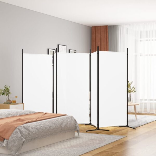 HomeDiscount-5-Panel Room Divider White 433x180 cm Fabric